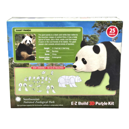 Smithsonian E-Z Build Giant Panda Puzzle Kit – Back View Showing Assembly Instructions and Features