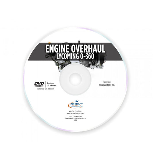 Lycoming O-360 Engine Overhaul DVD demonstrating aircraft engine teardown, assembly, and overhaul procedures