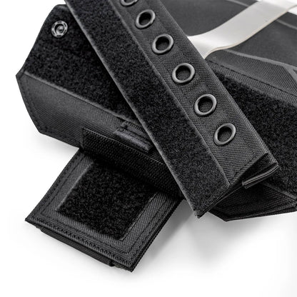 Close-up of FlyBoys Reversible Kneeboard Eyelet Strip with seven reinforced eyelets