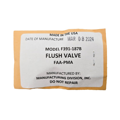 MDI Aerovalve F391-187B Brass Fuel Drain Valve – Front View with Flush Design