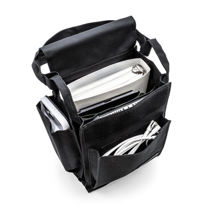 FlyBoys Regular Pubs Bag expanded with charts, binders, and flight gear