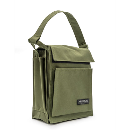 FlyBoys Regular Pubs Bag olive green side view for cockpit organization