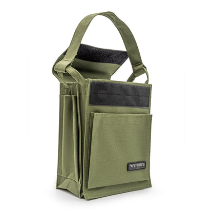 FlyBoys Regular Pubs Bag olive green front view with expandable storage