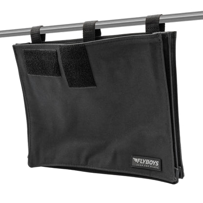 FlyBoys C-17 Console Pubs Bag FB1022 military flight crew publication storage bag for C-17A Globemaster aircraft, hanging on an angle