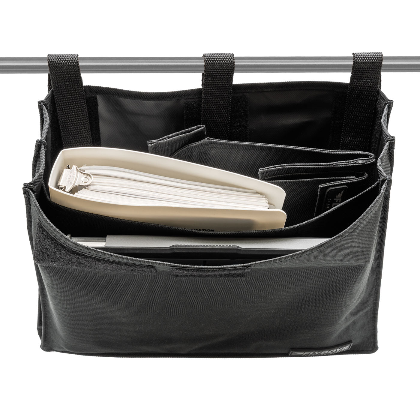 FlyBoys C-17 Console Pubs Bag FB1022 military flight crew publication storage bag for C-17A Globemaster aircraft, open