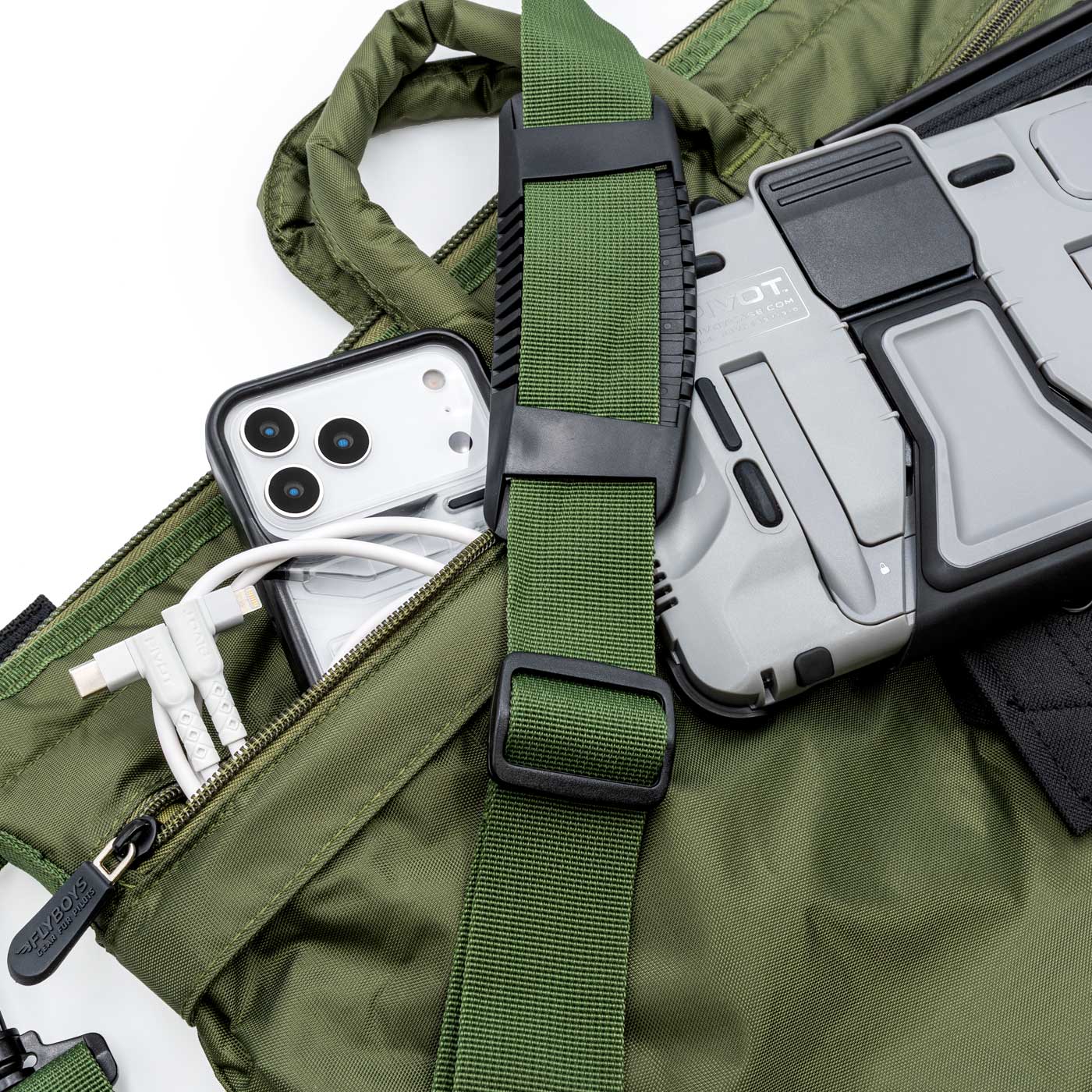 FlyBoys FODefender Jumbo Helmet Bag shoulder strap with padded comfort pad