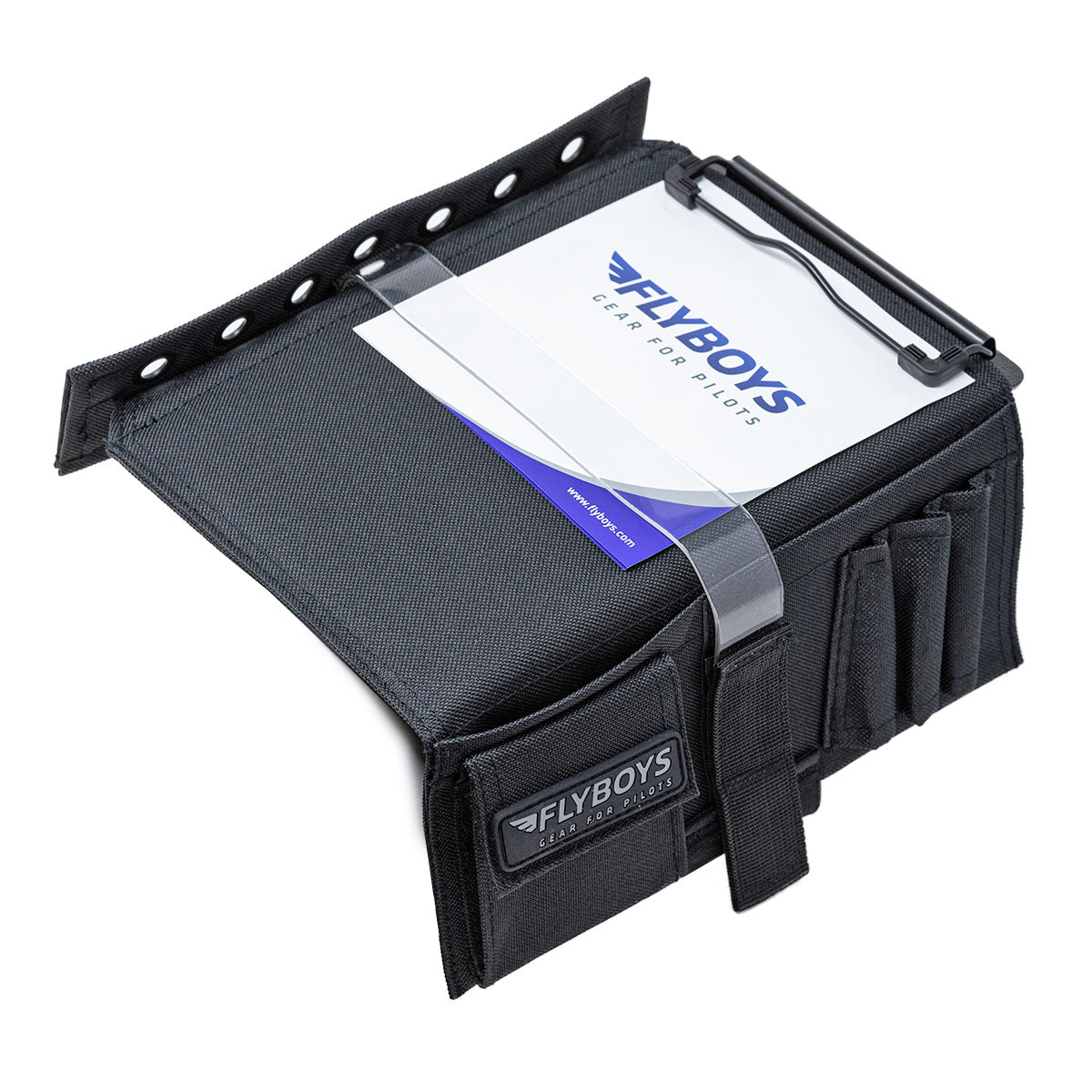 FlyBoys Classic Pilot Kneeboard black color with flexible clipboard