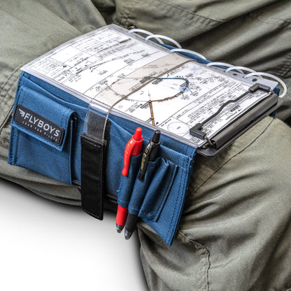 FlyBoys Classic Pilot Kneeboard with clipboard, pens, and approach plates