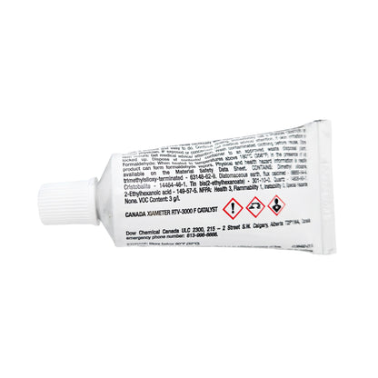 SILASTIC RTV-3000 F Catalyst – Back View with Safety and Usage Instructions