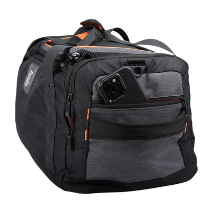 Right side view of Flight Outfitters Crew Duffel Bag with phone in pocket