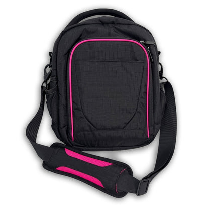 Flight Outfitters Pink Lift 2.0 pilot flight bag front view with pink trim