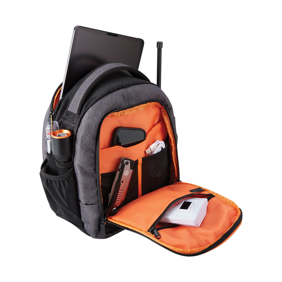 Left angle view of Flight Outfitters Lift Flight Bag 2.0 with front compartment open