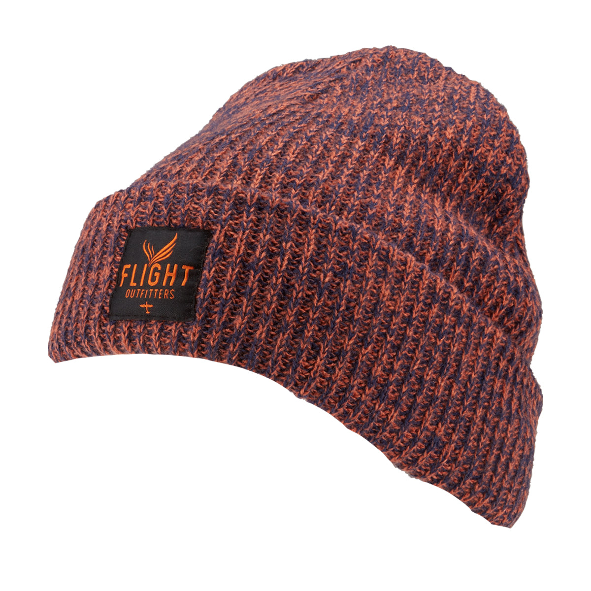 Left angle view of orange Flight Outfitters Beanie Winter Hat