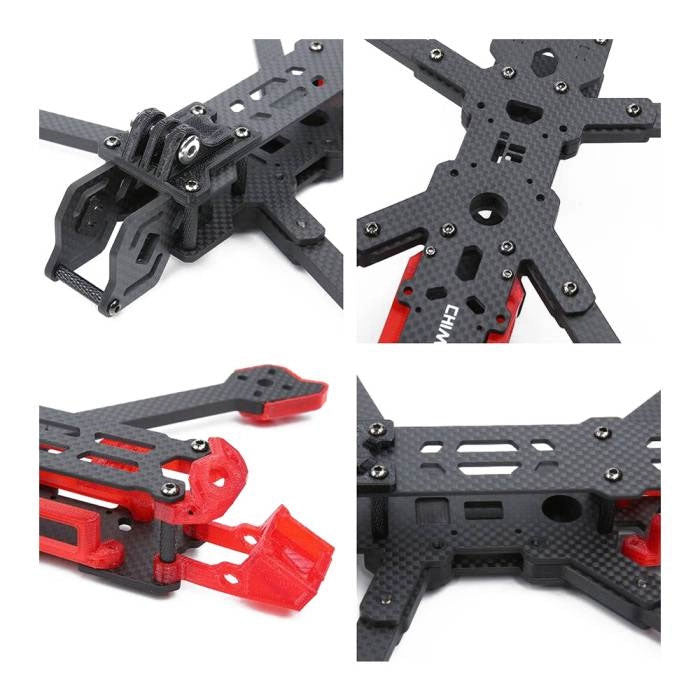 Close-up of frame arm mounting and TPU motor guards