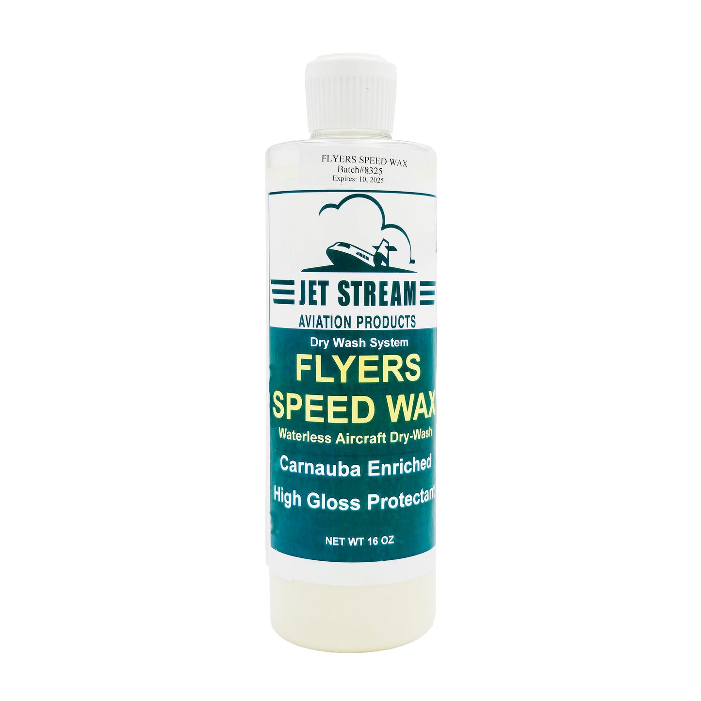 Flyers Speed-Wax Waterless Aircraft Dry Wash Pint Bottle Front View