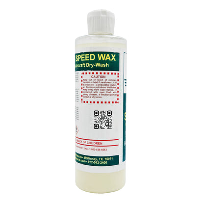 Flyers Speed-Wax Waterless Aircraft Dry Wash Pint Bottle Back Label