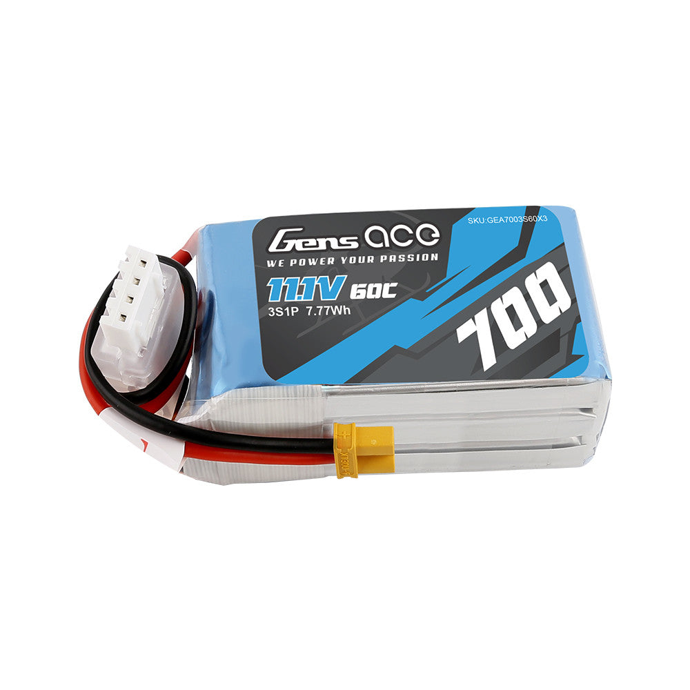 Gens Ace 700mAh 11.1V 60C 3S LiPo Battery w/ XT30 Plug