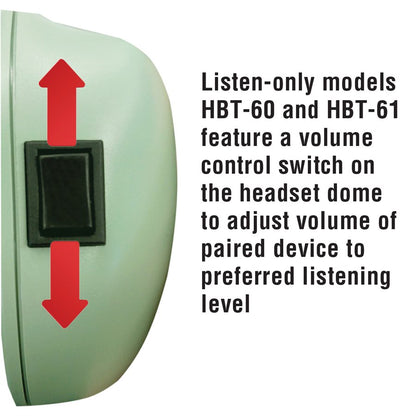 David Clark HBT-60 Listen-Only Bluetooth Headset – Industrial Grade, 80-Hour Battery, OSHA-Compliant Audio