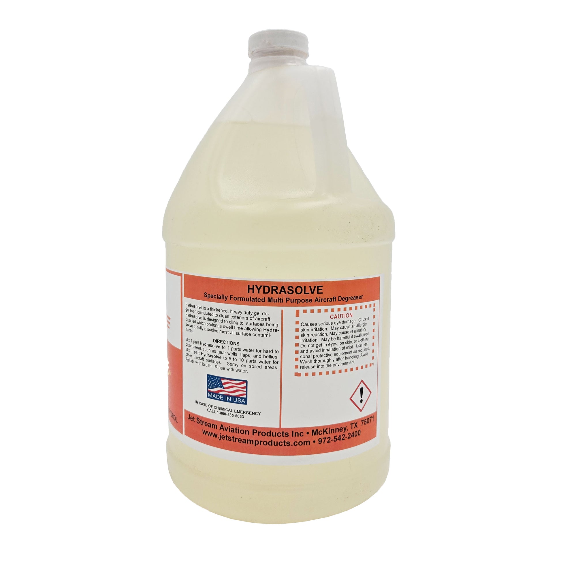 Jet Stream Hydrasolve Biodegradable Gel Degreaser – Back View Showing Usage Instructions and Safety Info
