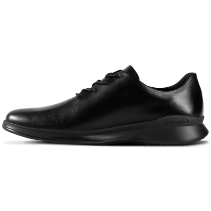 Amberjack Whole Cut Hybrid Obsidian black pilot oxford, left side view, single-piece whole-cut leather | Right