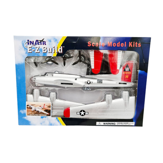 WowToyz E-Z Build B-17 Flying Fortress Silver Model – Front View in Packaging