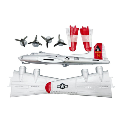 WowToyz E-Z Build B-17 Flying Fortress Silver Model – Unboxed Parts and Components