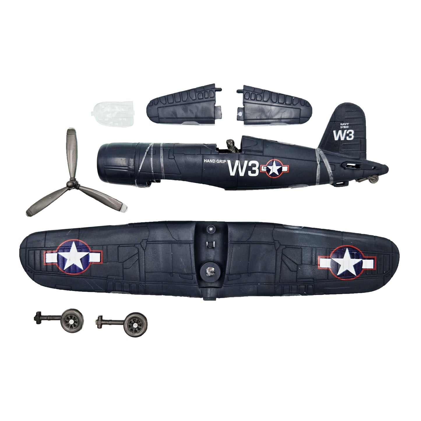 WowToyz E-Z Build F4U Corsair Model – Unboxed Parts Set 1 with Wings and Fuselage