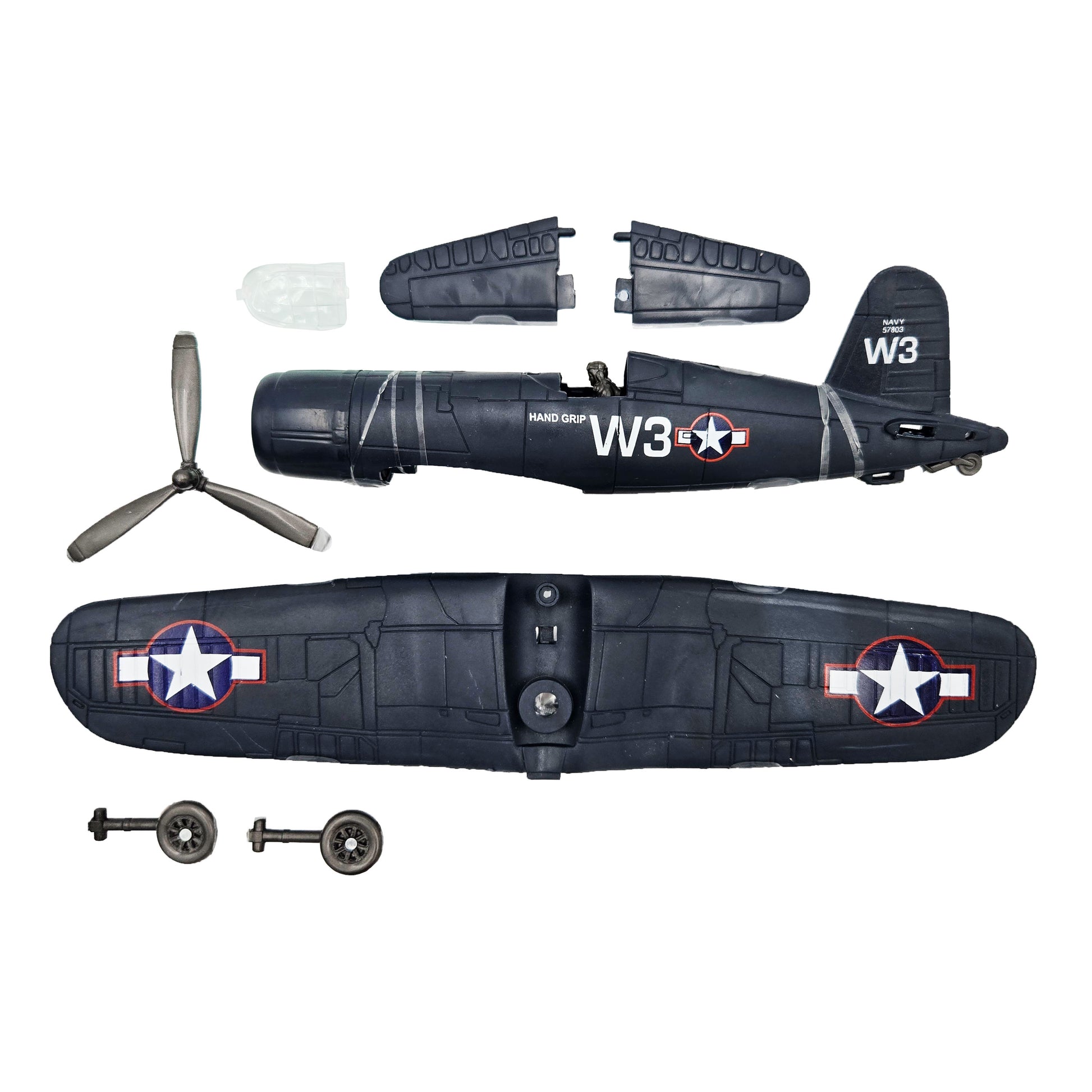WowToyz E-Z Build F4U Corsair Model – Unboxed Parts Set 1 with Wings and Fuselage