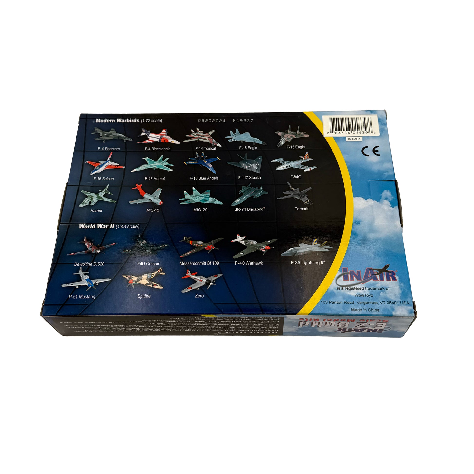 WowToyz® - E-Z Build™ AV-8B Harrier® 1:72 Scale Model, boxed back view