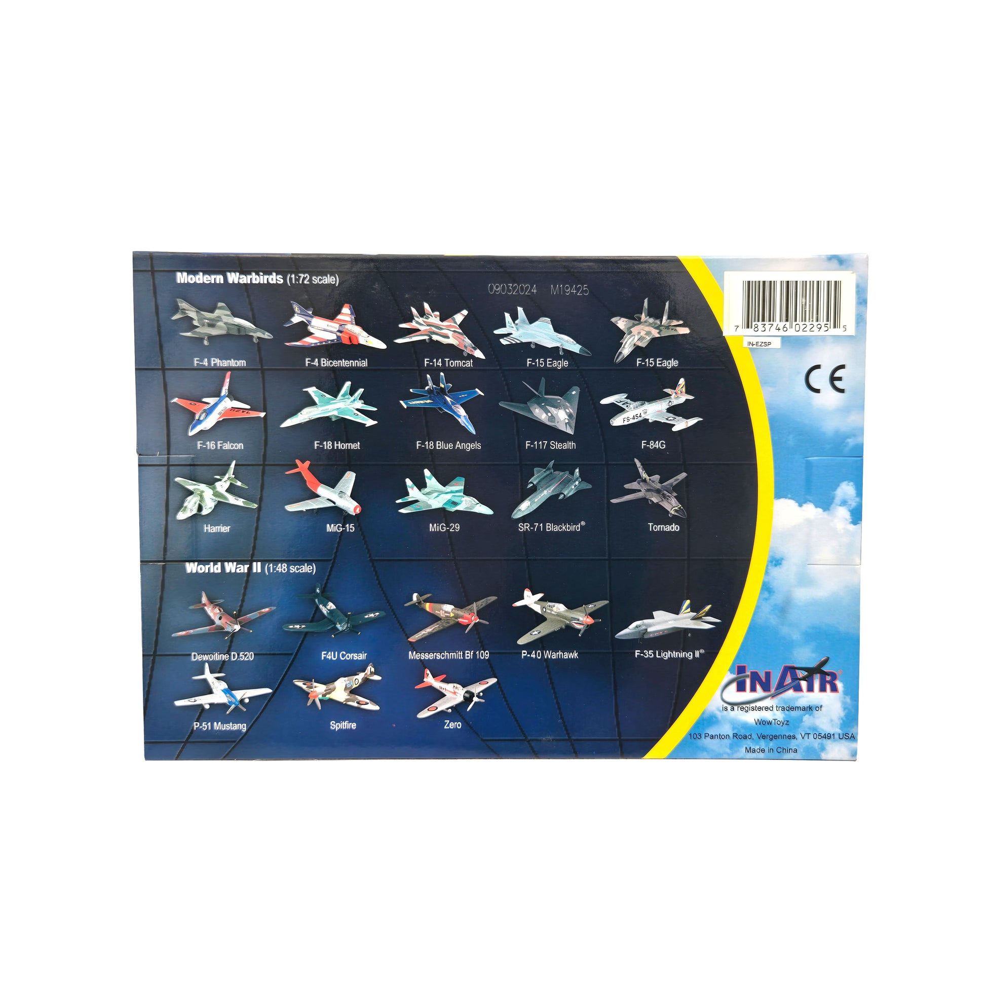 WowToyz E-Z Build Spitfire Model Kit – Back View with Product Info and Assembly Instructions