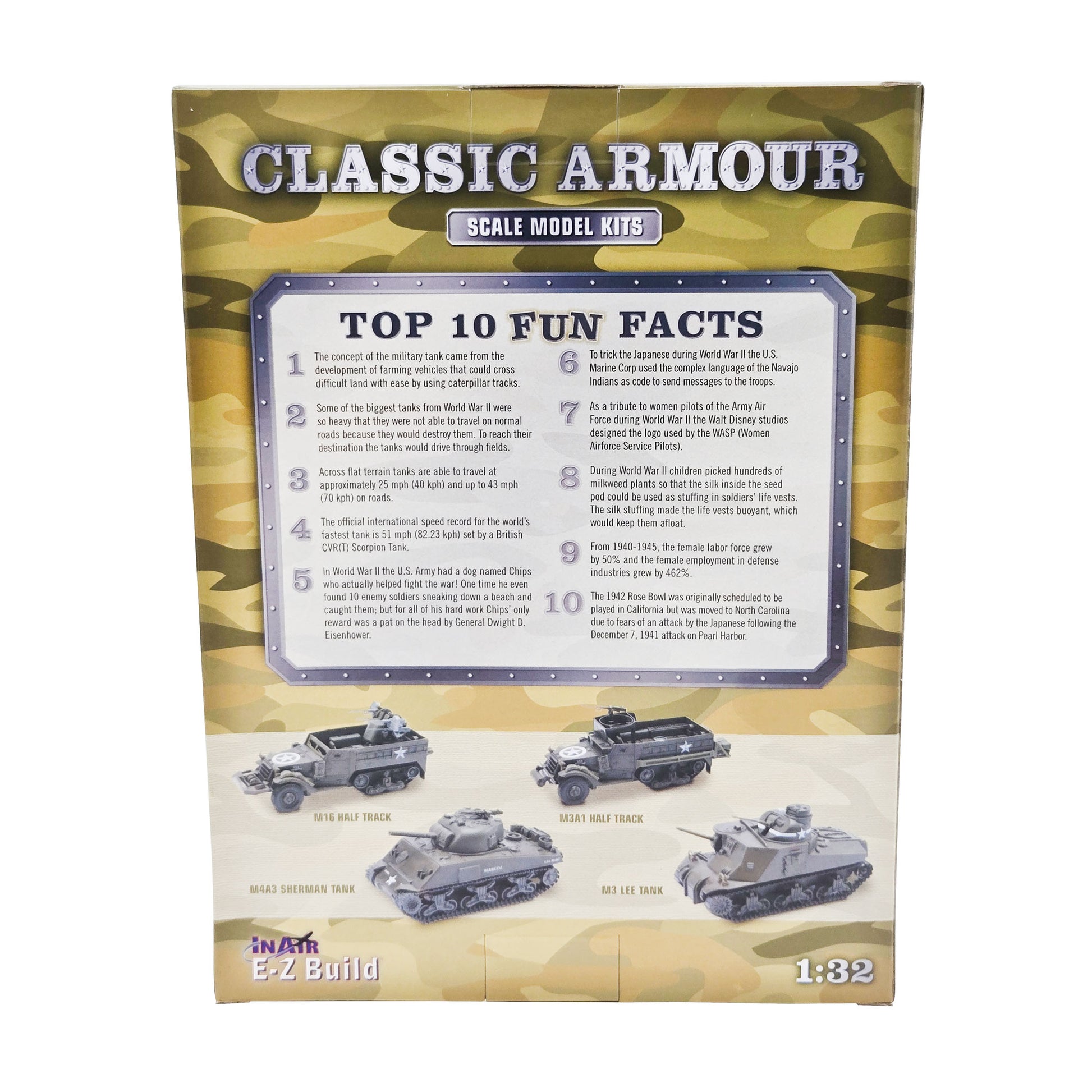 WowToyz E-Z Build M3 Lee Tank Model Kit – Back Packaging with Assembly Info
