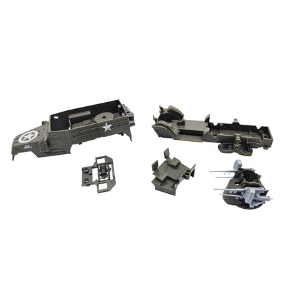 WowToyz E-Z Build M16 Half Track Model Kit – Side View of Unassembled Parts