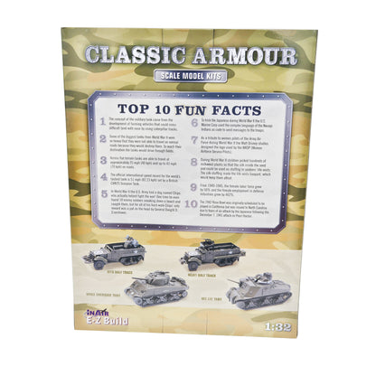 WowToyz E-Z Build M16 Half Track Model Kit – Back View with Product and Assembly Info