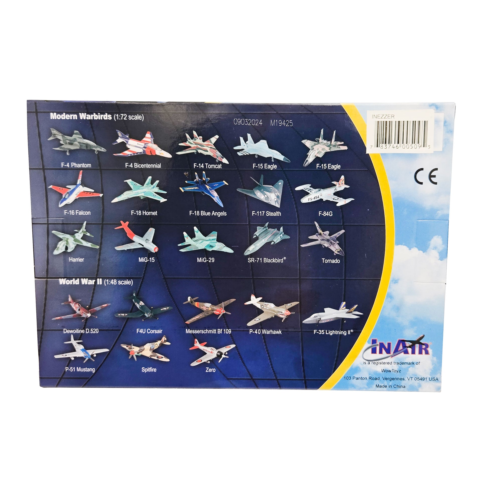 WowToyz E-Z Build Zero Fighter Model Kit – Back Packaging with Assembly Instructions