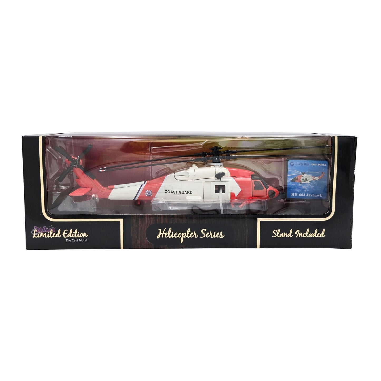 WowToyz In Air HH-60J Jayhawk Coast Guard Helicopter – Front View in Packaging