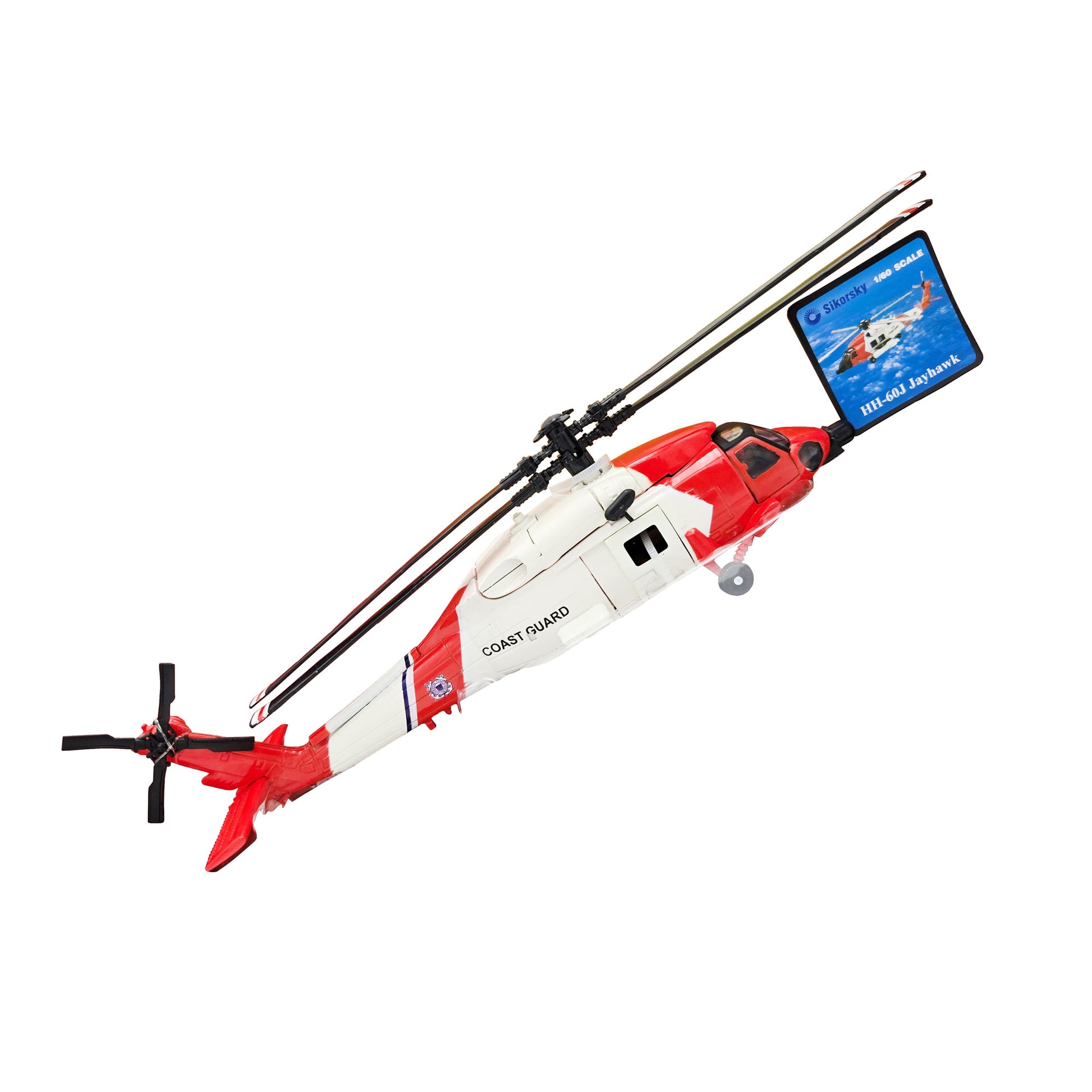 WowToyz HH-60J Jayhawk Coast Guard Helicopter – Unboxed Side View at Angle