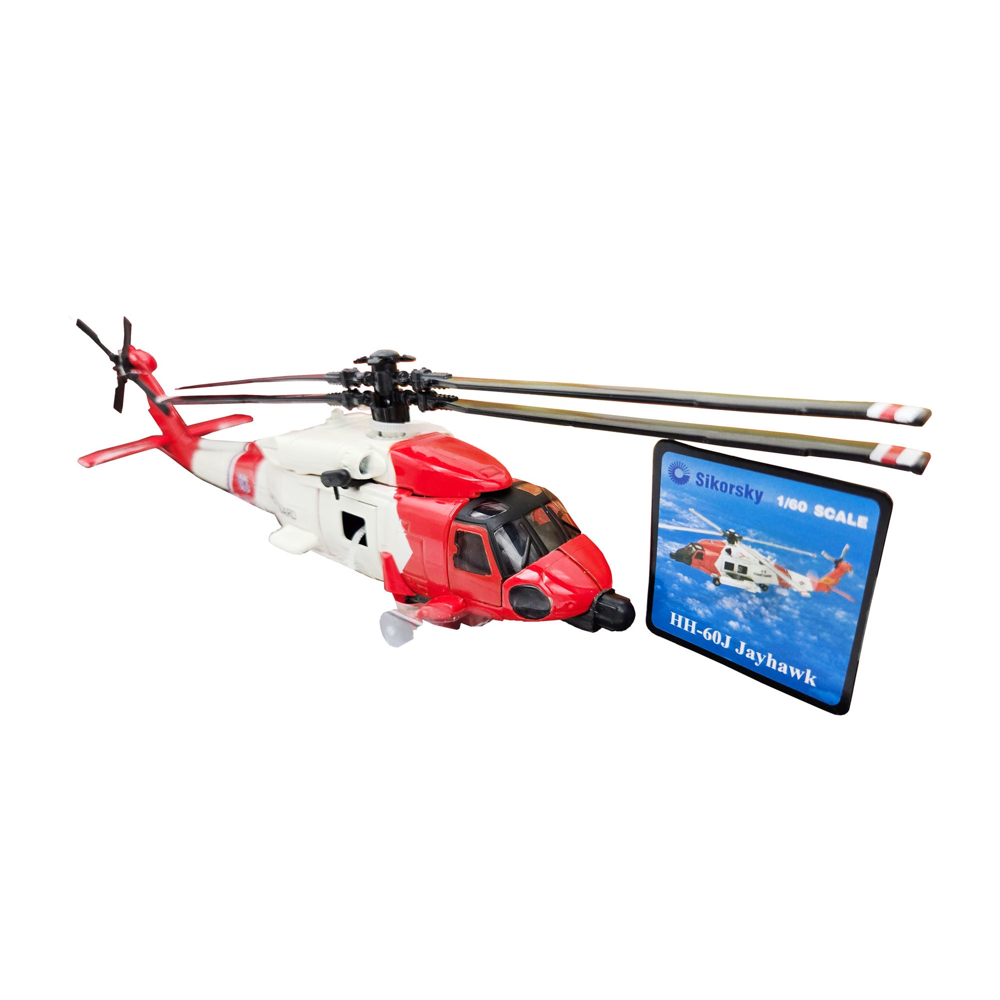 WowToyz HH-60J Jayhawk Coast Guard Helicopter – Unboxed Angled Front View