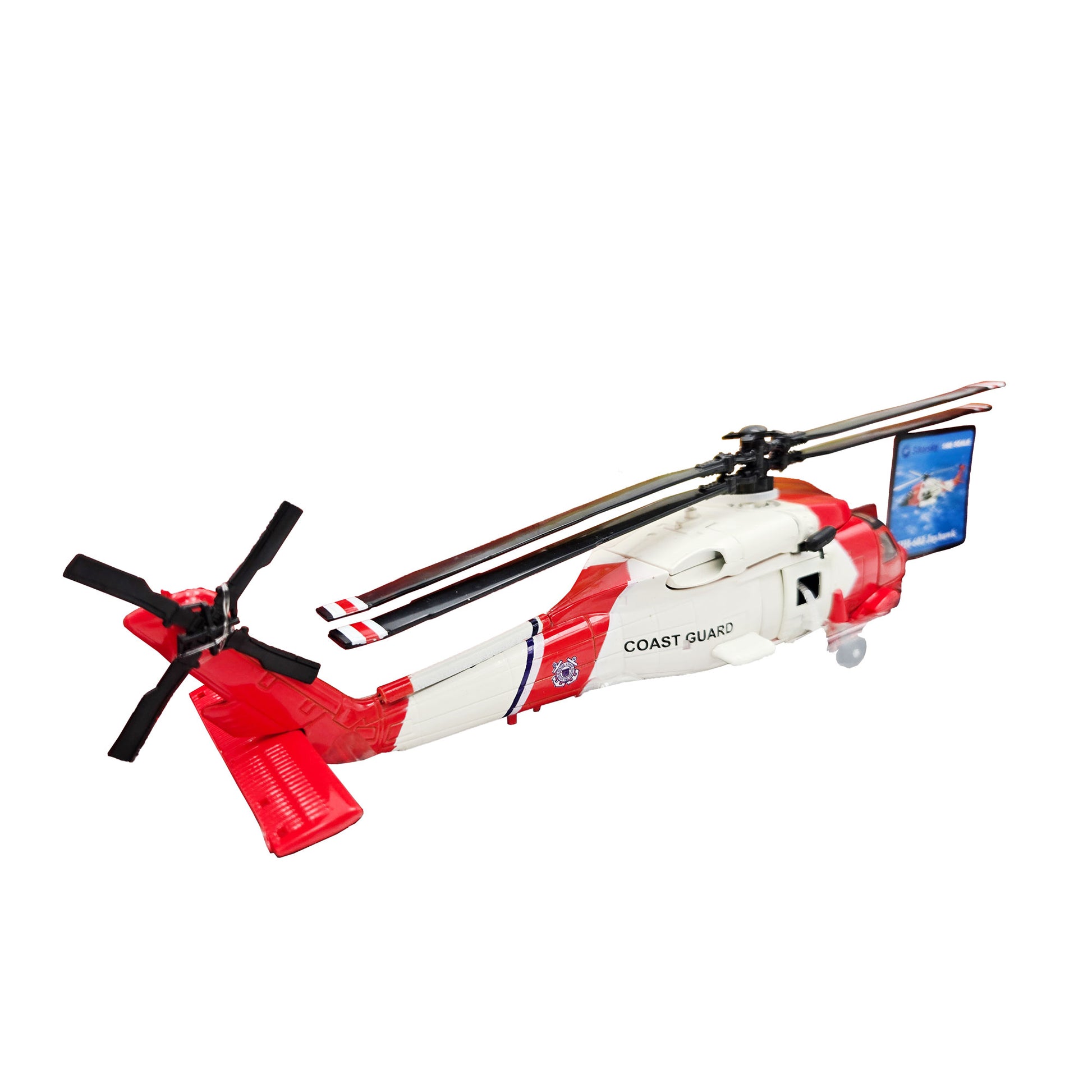 WowToyz HH-60J Jayhawk Coast Guard Helicopter – Unboxed Angled Rear View