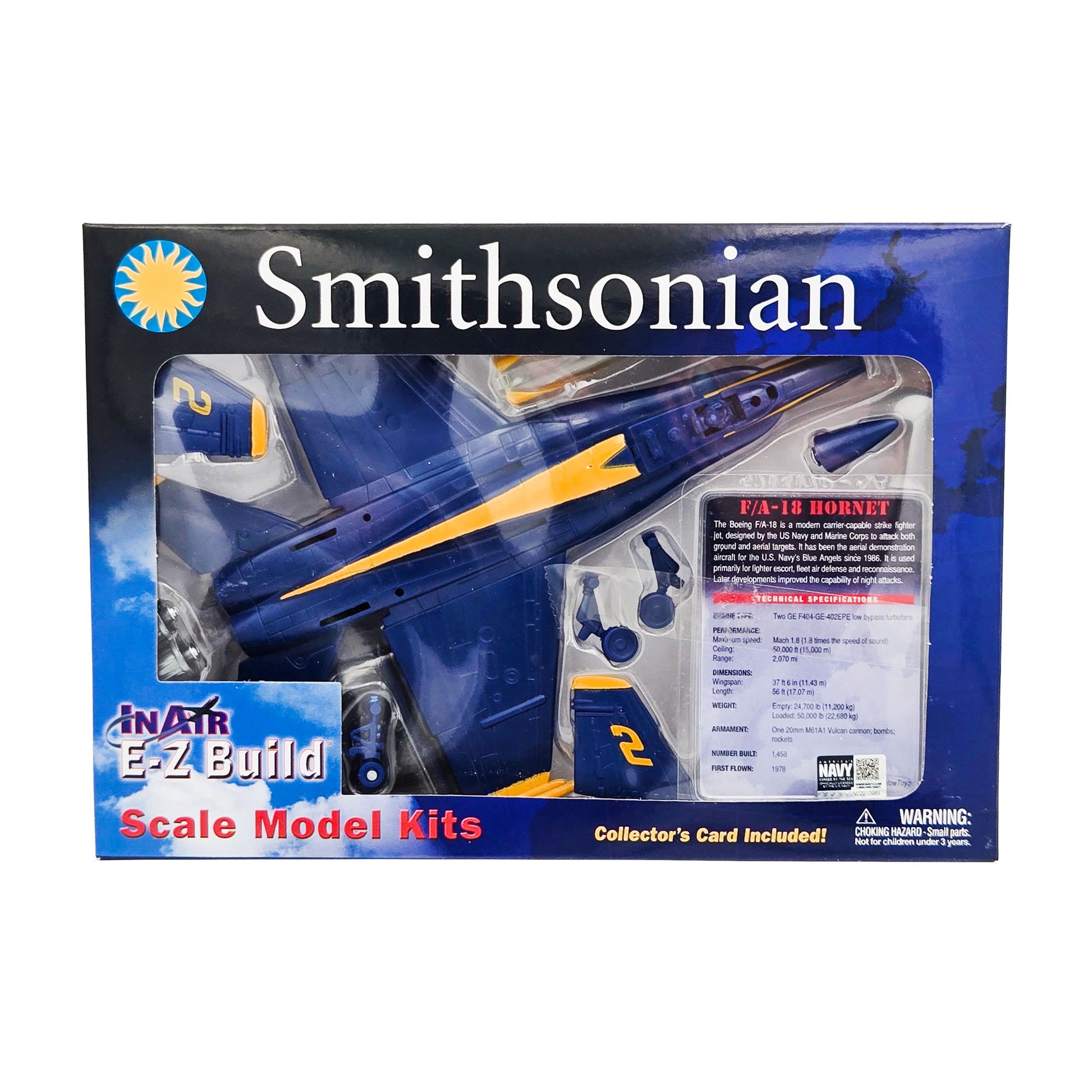 WowToyz Smithsonian E-Z Build F/A-18 Hornet Blue Angels Model – Front Packaging