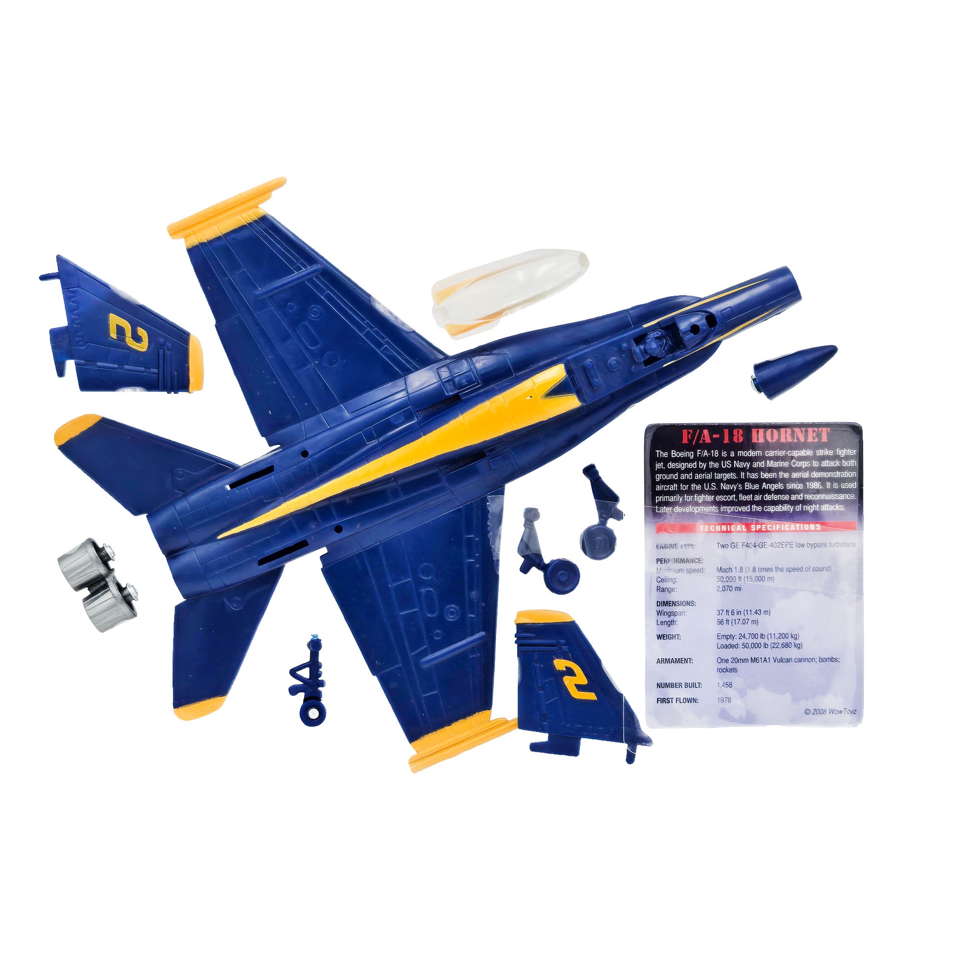 WowToyz E-Z Build F/A-18 Hornet Blue Angels Model – Unboxed Aircraft Parts