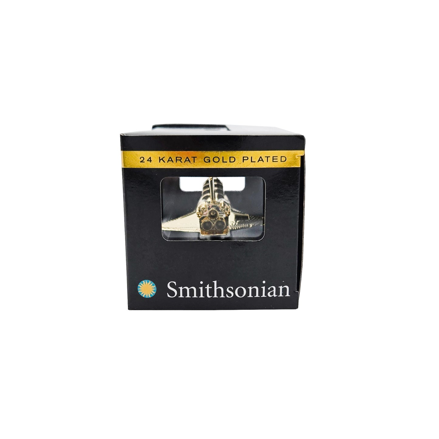 Smithsonian Gold Space Shuttle – Left Side View of Shuttle in Box