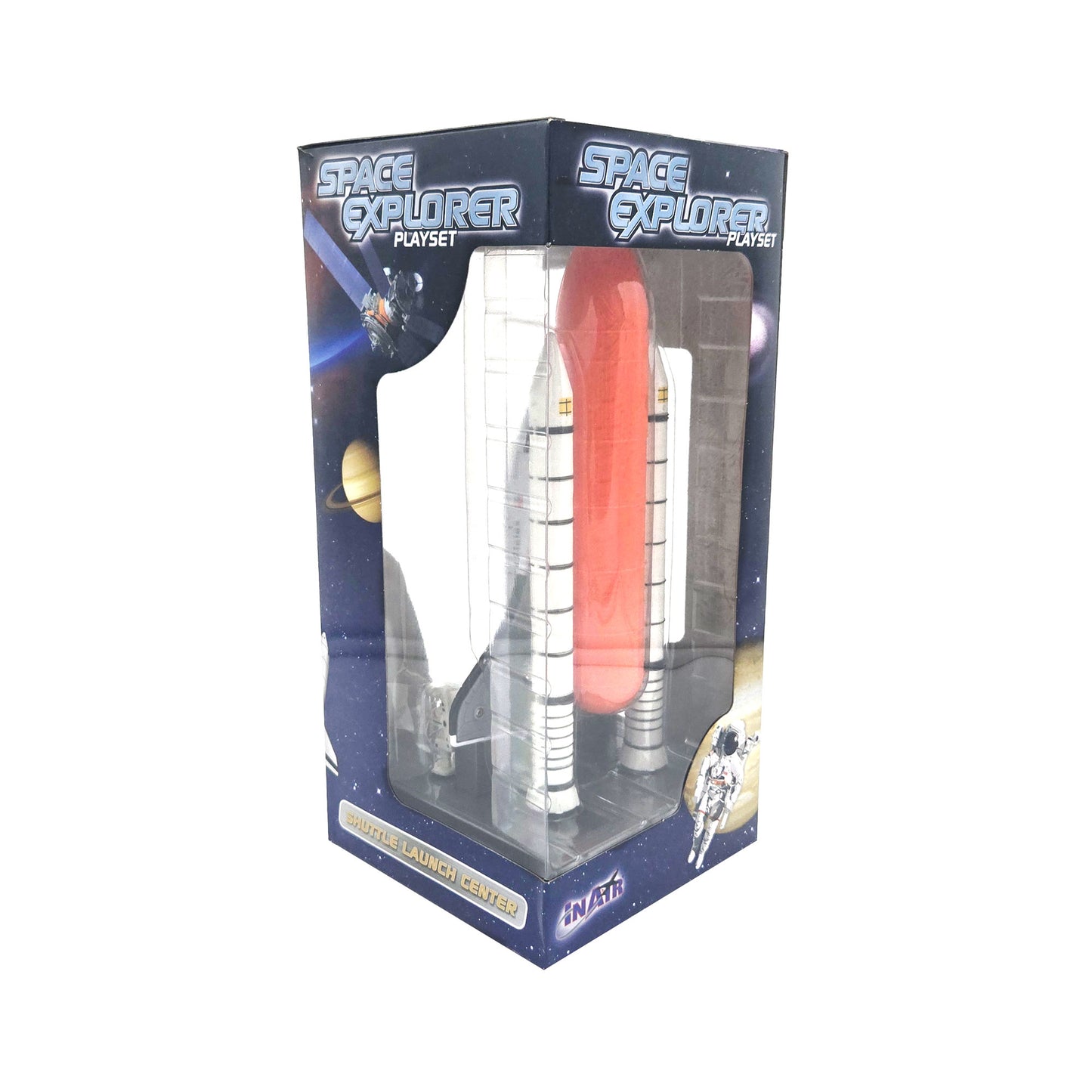 Toy Space Shuttle Launch Center Playset packaging side view showing shuttle graphic and launch artwork