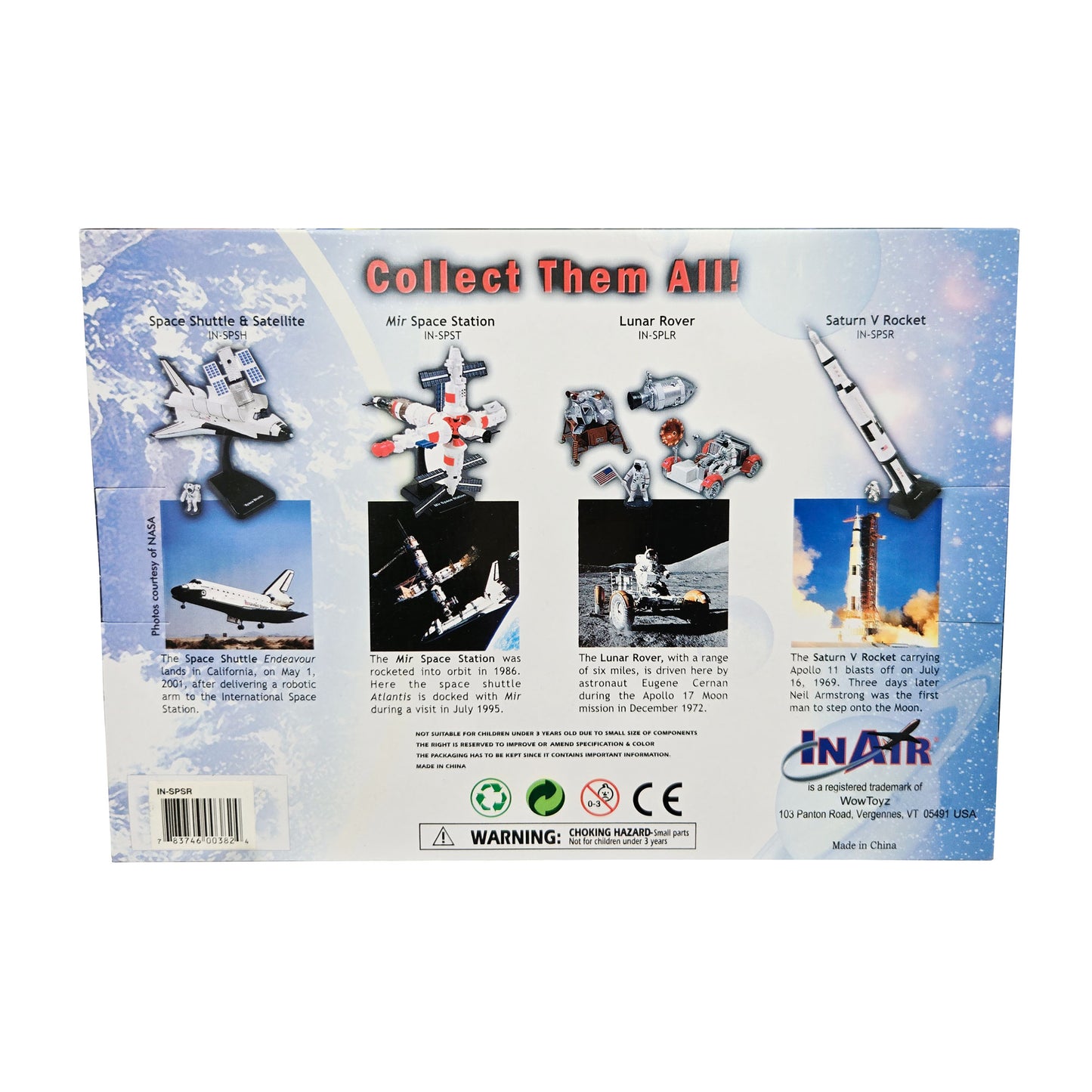 WowToyz In Air E-Z Build Saturn V Rocket Model Kit – Back Packaging with Product Details