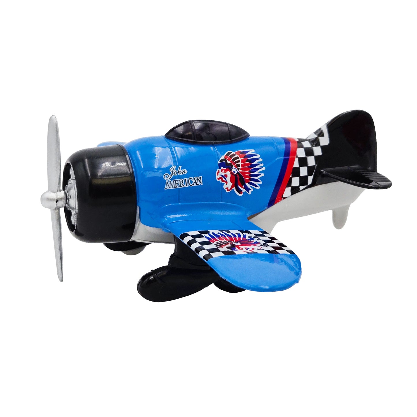 WowToyz Classic Wing Airplane – Left Side View of Blue Plane