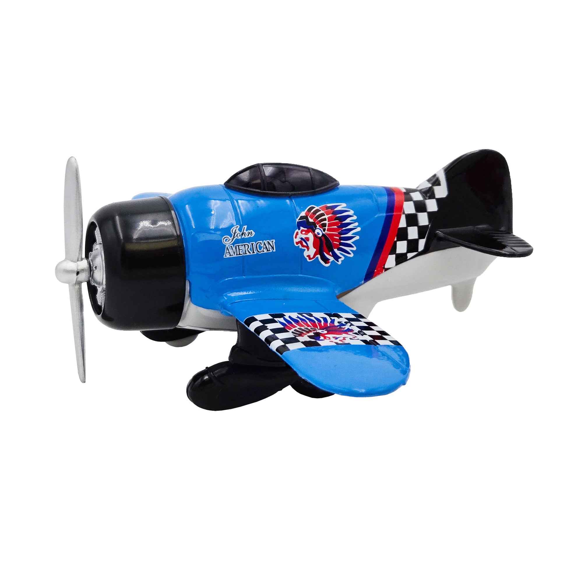 WowToyz Classic Wing Airplane – Left Side View of Blue Plane