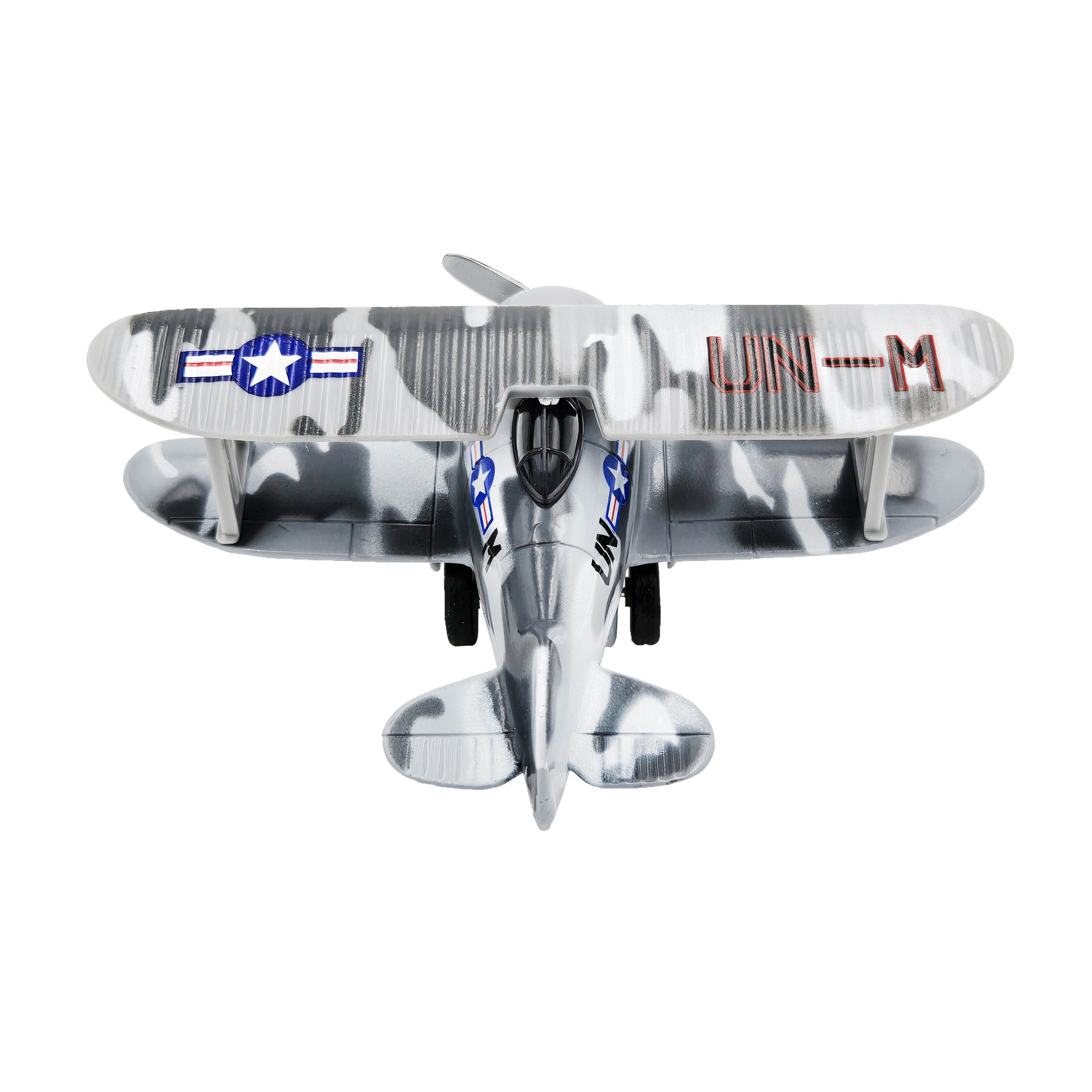 WowToyz Classic Wing Airplane – Rear View of Gray Plane