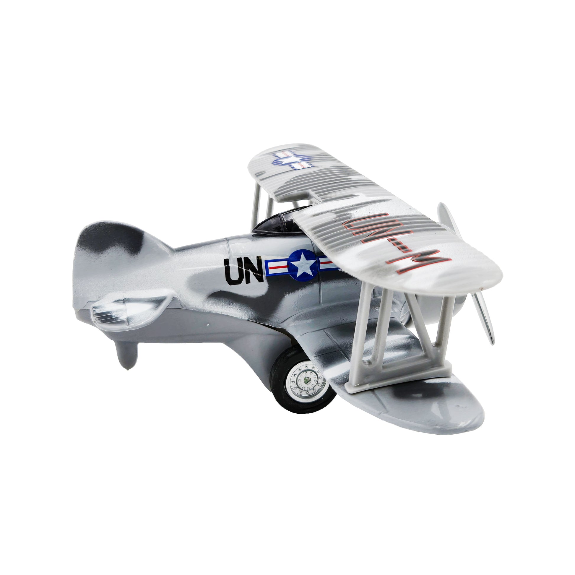 WowToyz Classic Wing Airplane – Right Side View of Gray Plane