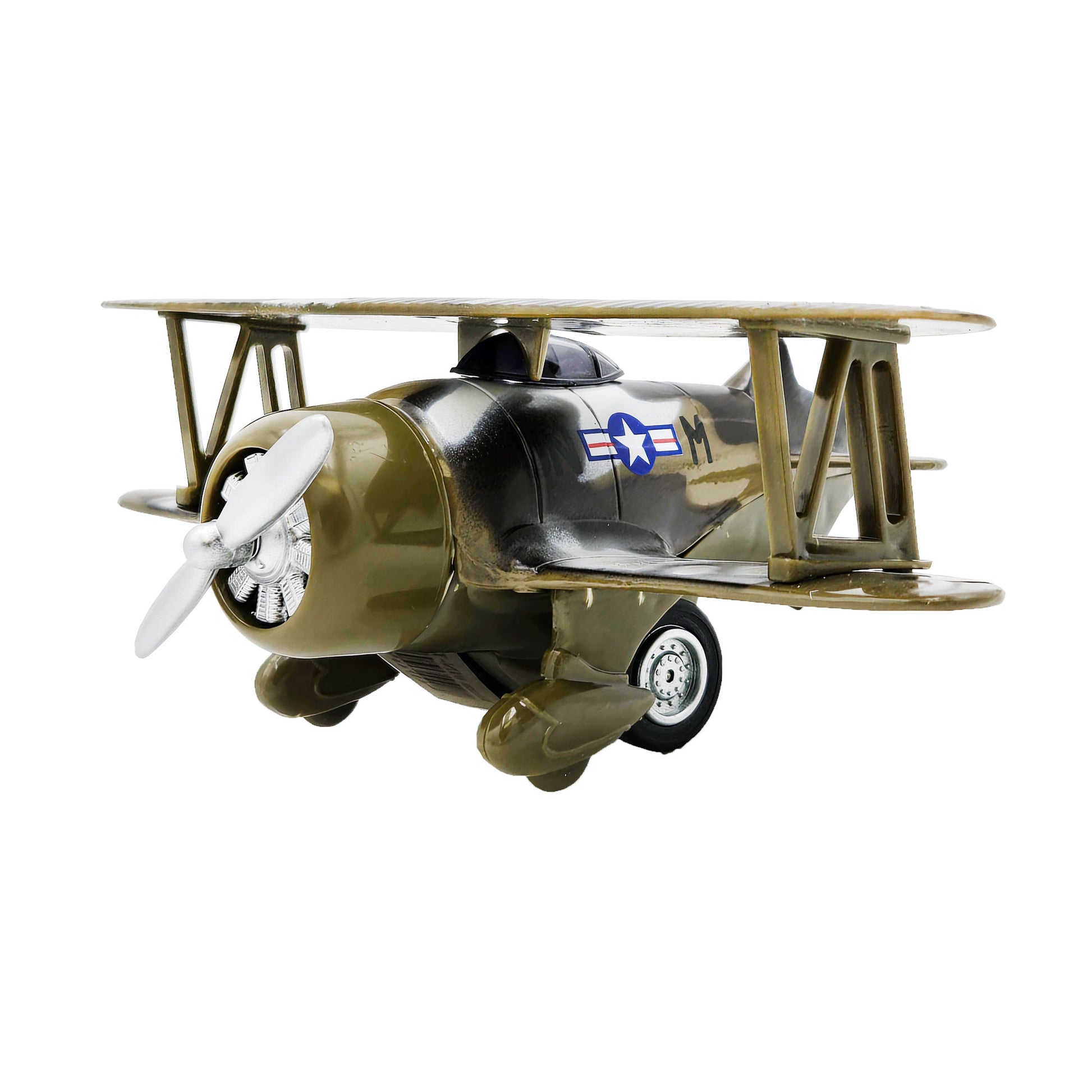 WowToyz Classic Wing Airplane – Left Side View of Green Plane
