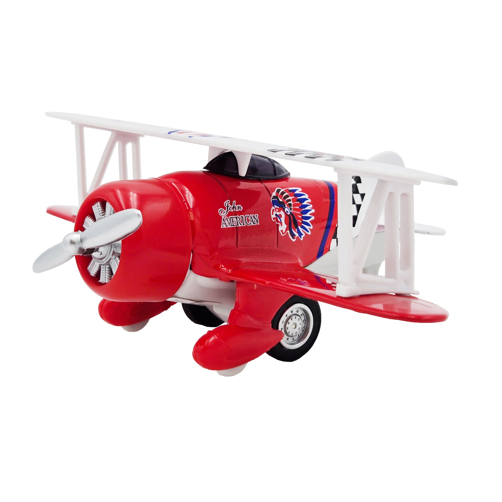 WowToyz Classic Wing Airplane – Left Side View of Red Plane
