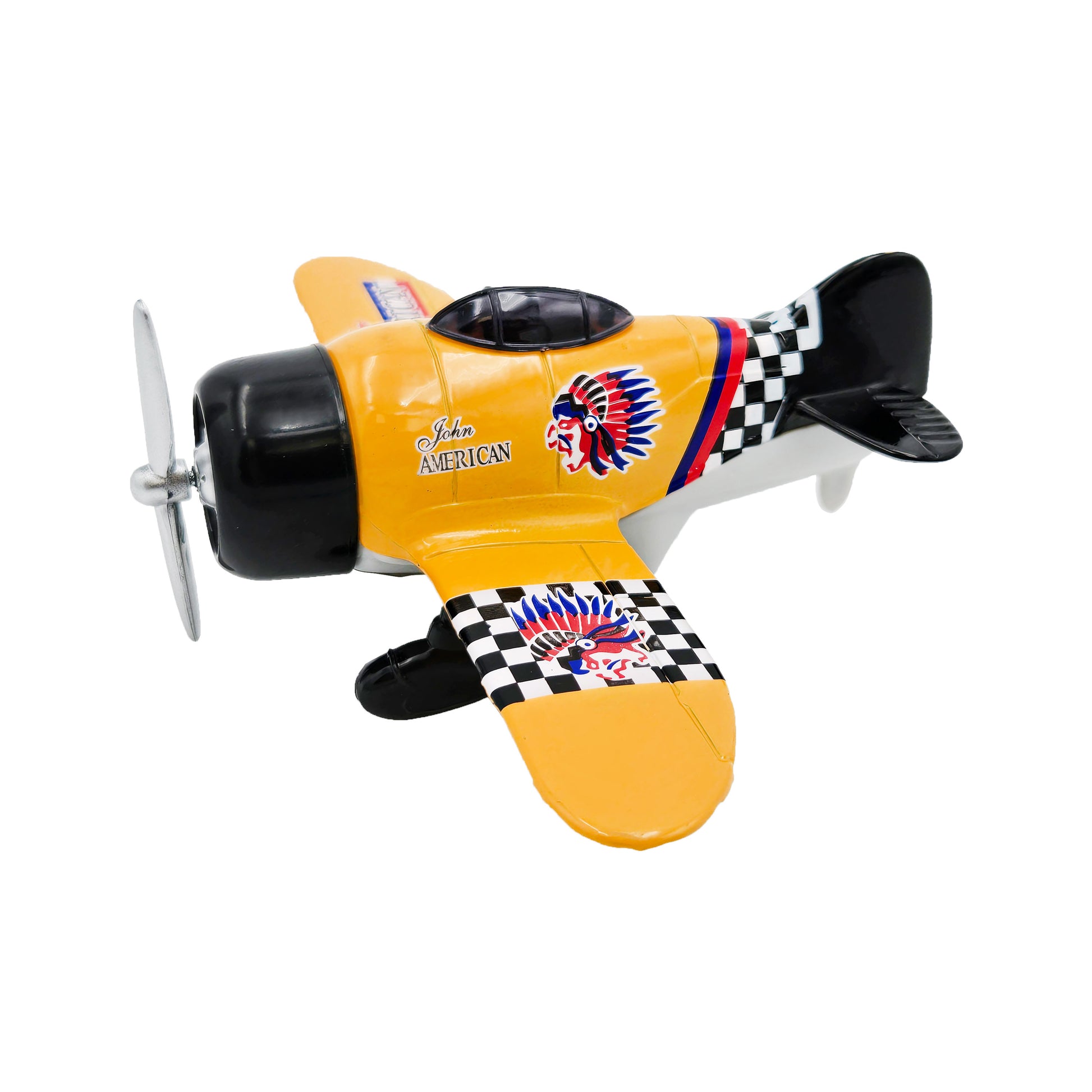 WowToyz Classic Wing Airplane – Left Side View of Yellow Plane